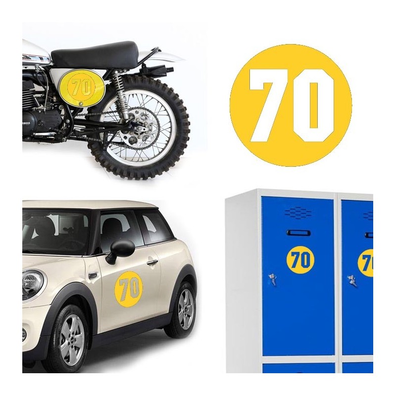 Numero 70 versión via, pegatina de vinilo