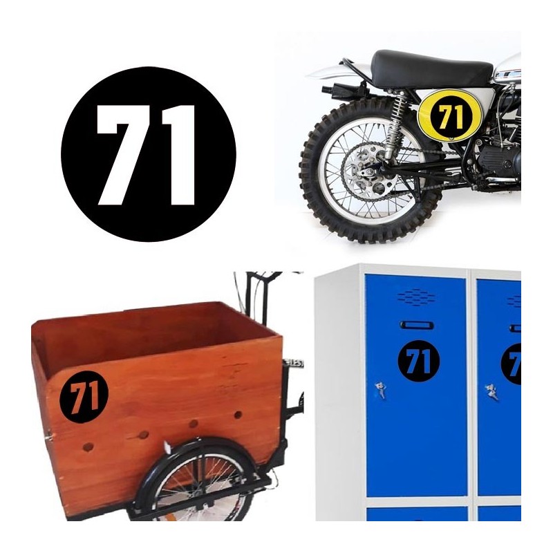 Numero 71 versión via, pegatina de vinilo