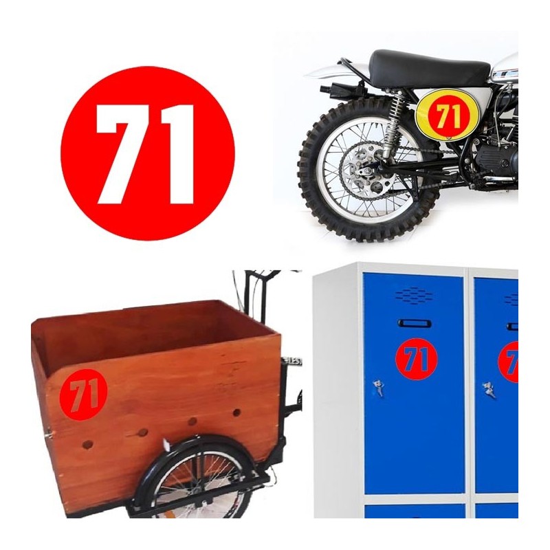 Numero 71 versión via, pegatina de vinilo