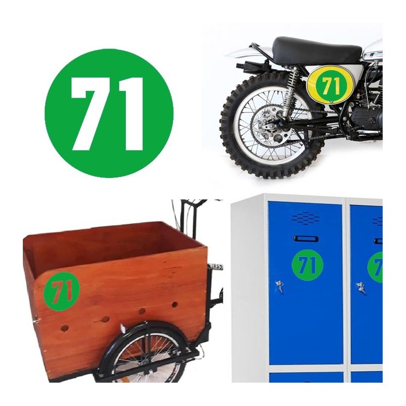 Numero 71 versión via, pegatina de vinilo