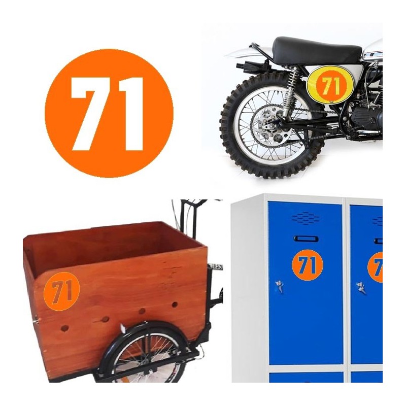 Numero 71 versión via, pegatina de vinilo