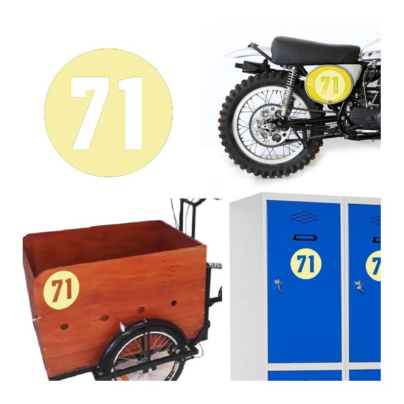 Numero 71 versión via, pegatina de vinilo