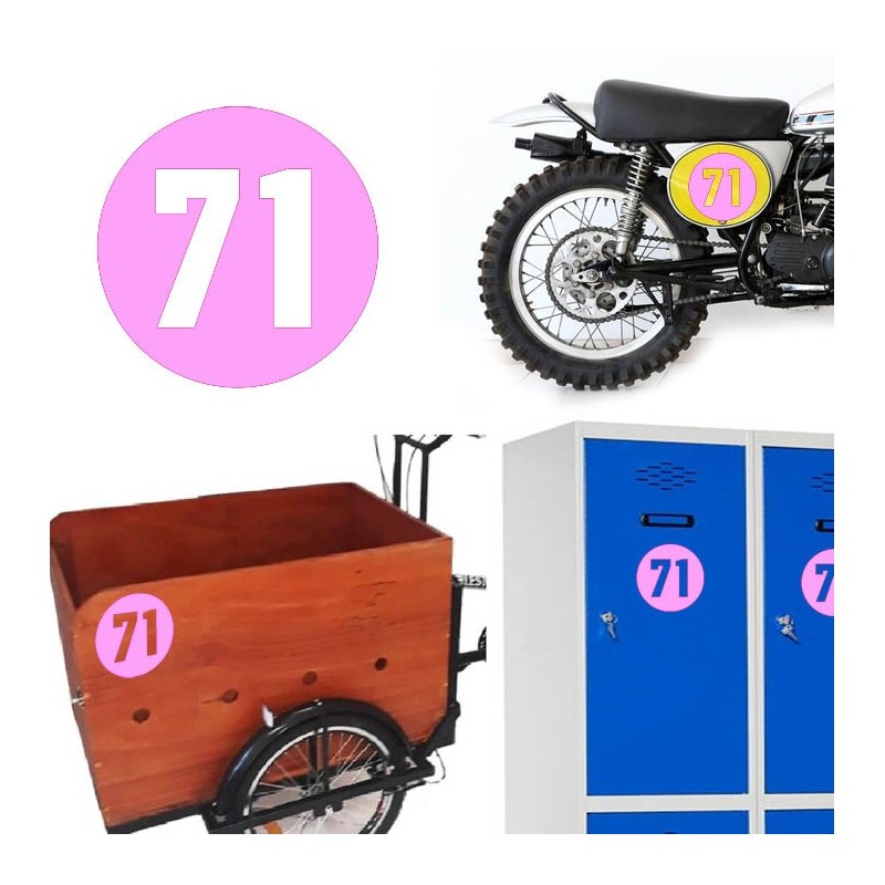 Numero 71 versión via, pegatina de vinilo