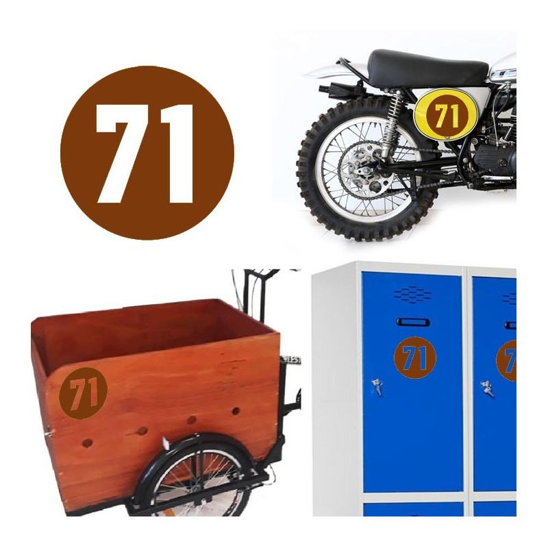 Numero 71 versión via, pegatina de vinilo