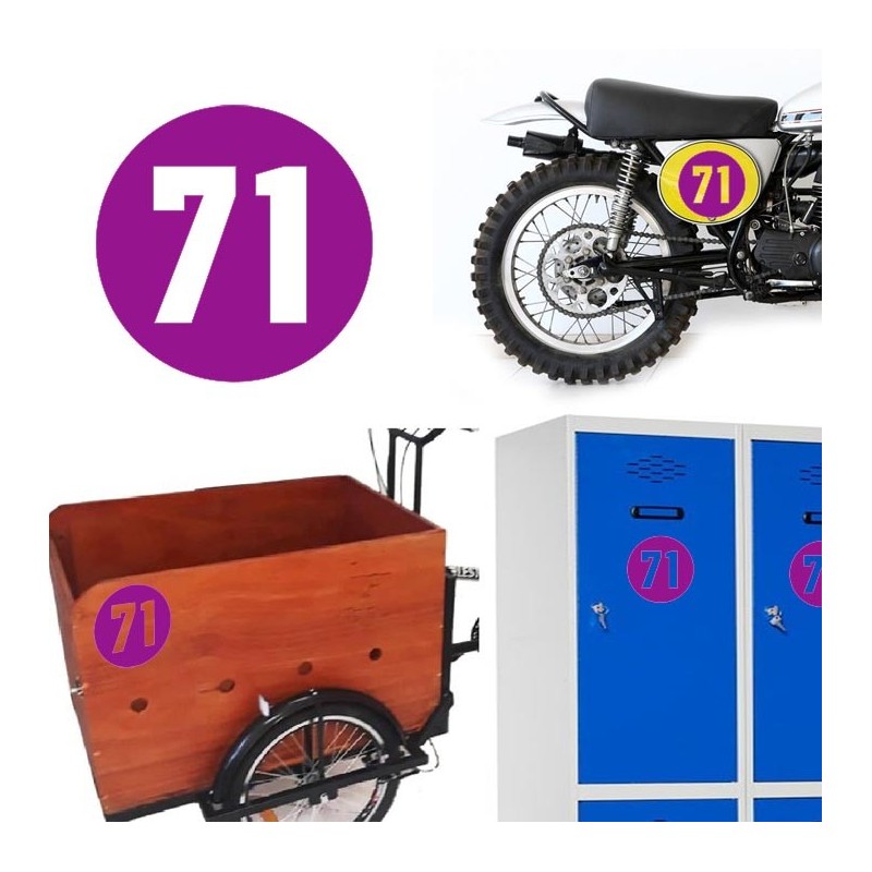 Numero 71 versión via, pegatina de vinilo