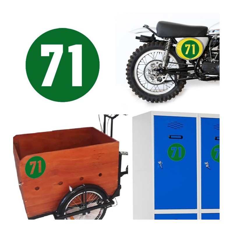 Numero 71 versión via, pegatina de vinilo