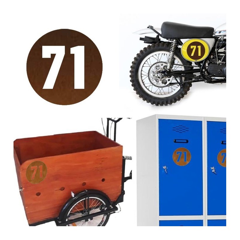 Numero 71 versión via, pegatina de vinilo