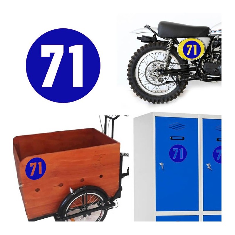 Numero 71 versión via, pegatina de vinilo