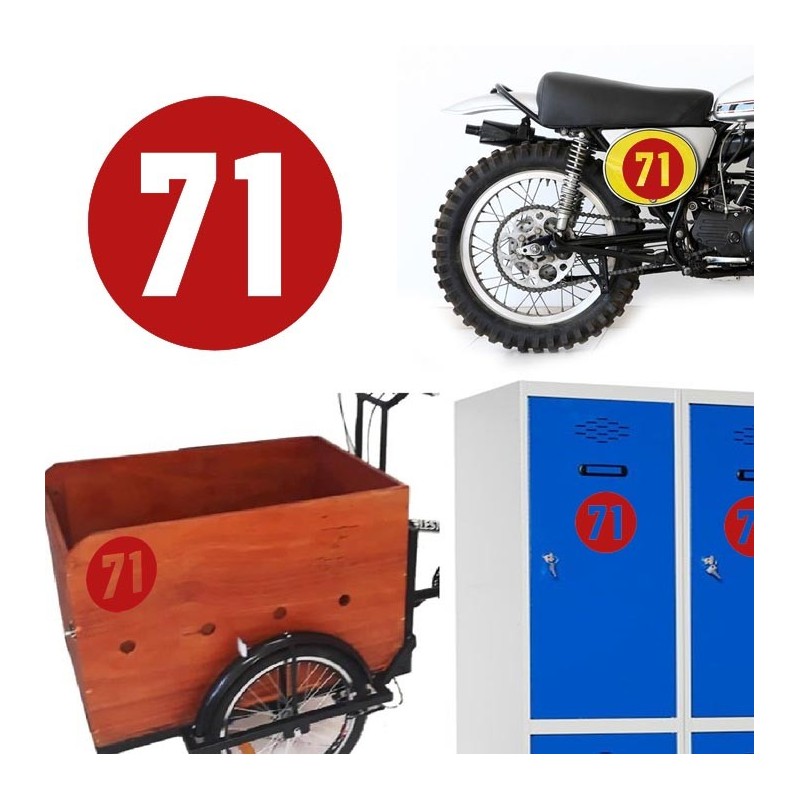 Numero 71 versión via, pegatina de vinilo