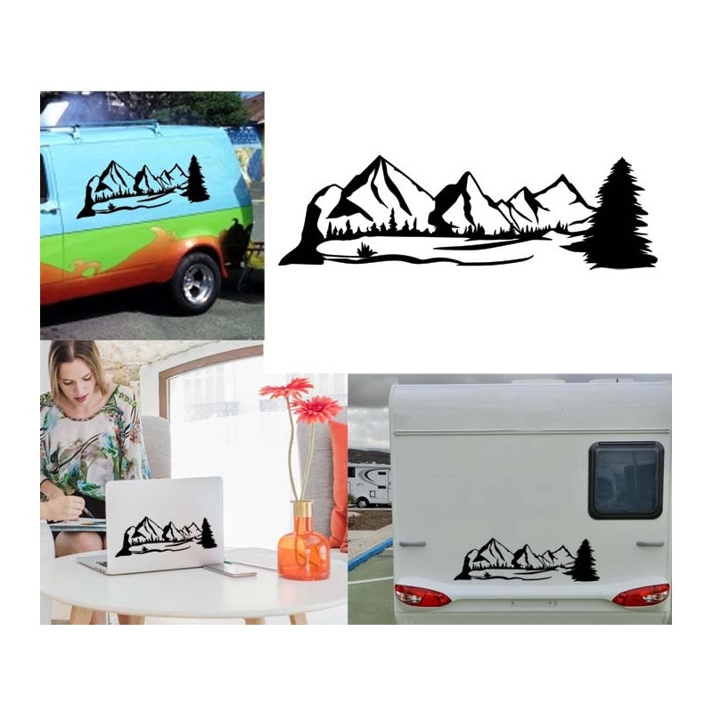Montañas versión 3, pegatina de vinilo