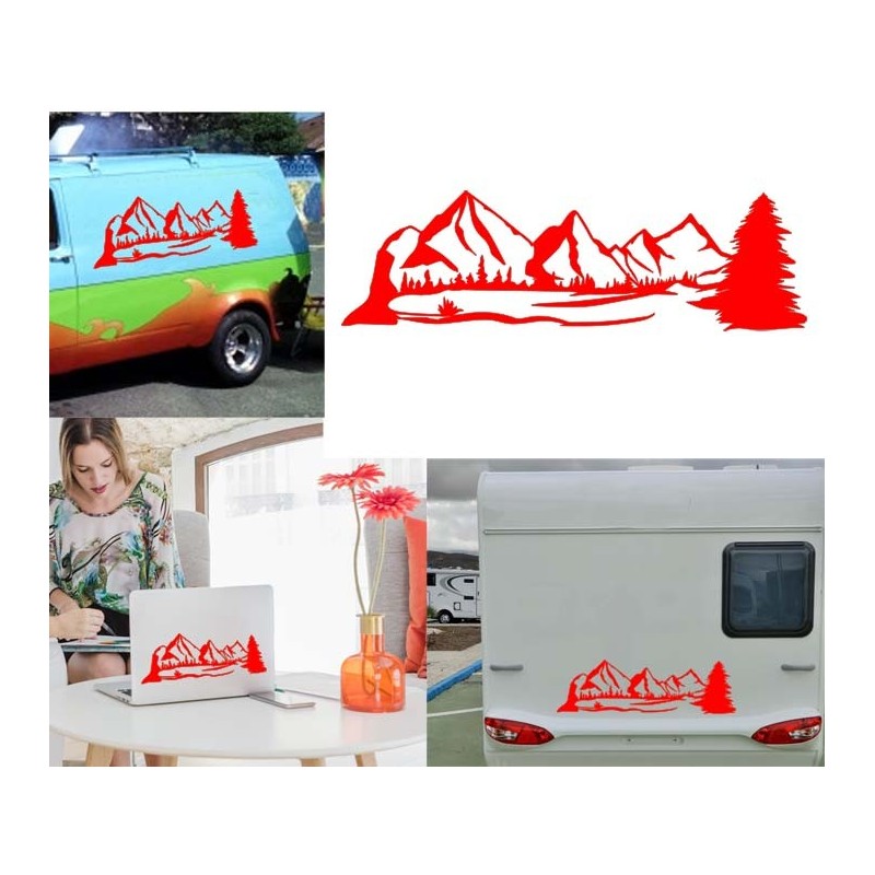 Montañas versión 3, pegatina de vinilo