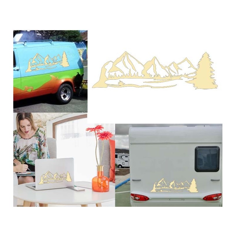 Montañas versión 3, pegatina de vinilo