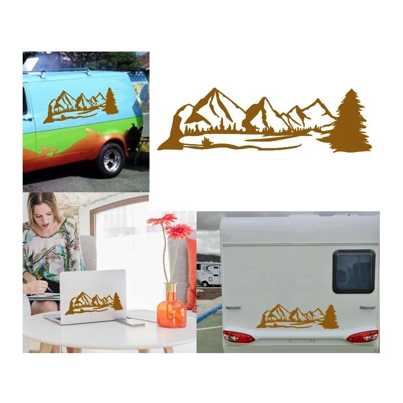Montañas versión 3, pegatina de vinilo