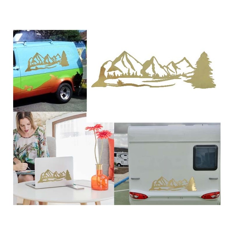 Montañas versión 3, pegatina de vinilo