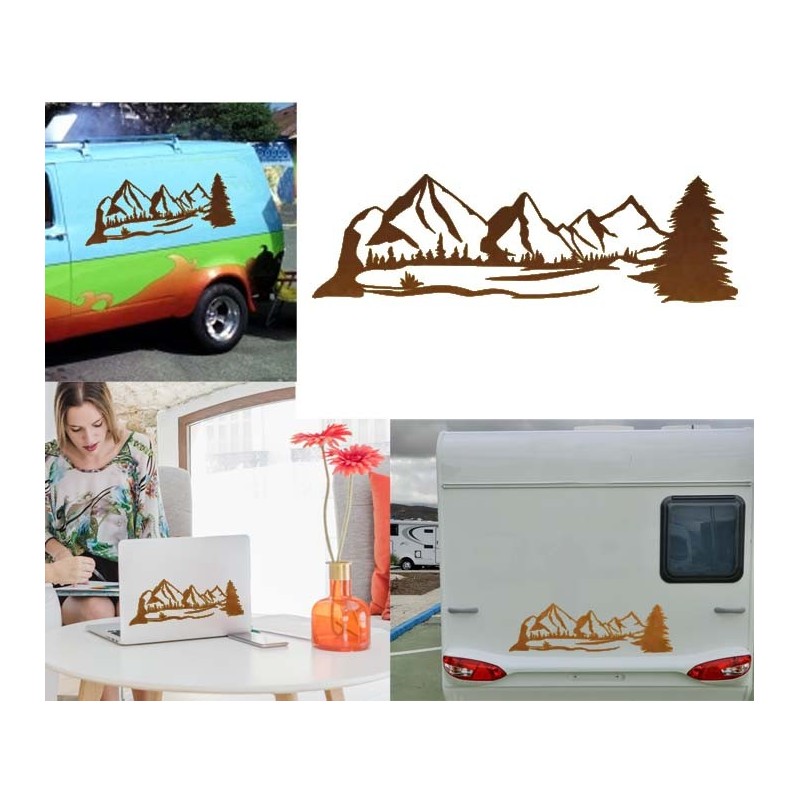 Montañas versión 3, pegatina de vinilo