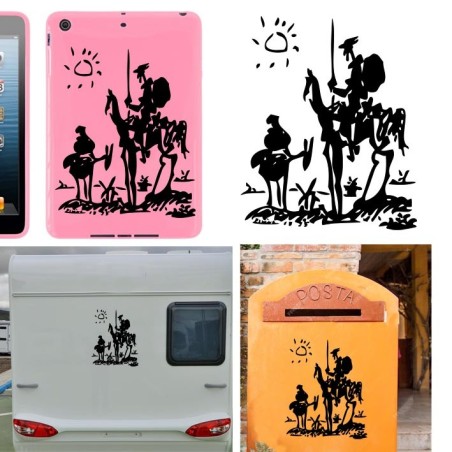 Quijote y Sancho Picasso, pegatina de vinilo