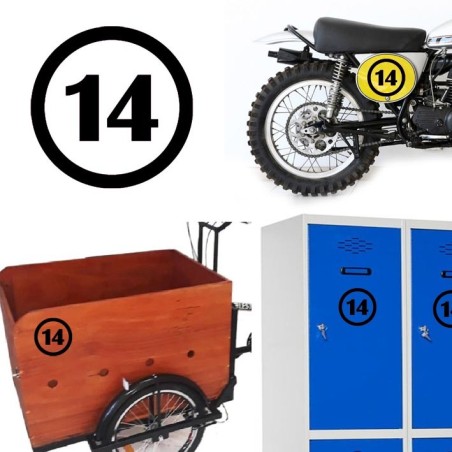 numero 14 versión v1, pegatina de vinilo