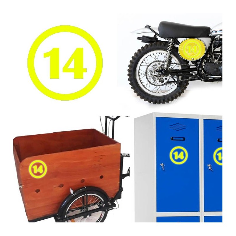 numero 14 versión v1, pegatina de vinilo