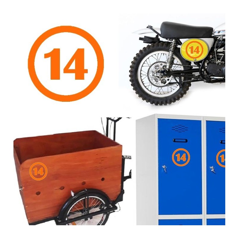 numero 14 versión v1, pegatina de vinilo