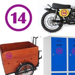 numero 14 versión v1, pegatina de vinilo