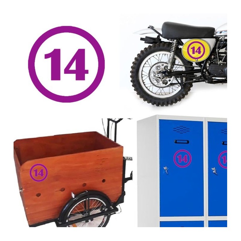 numero 14 versión v1, pegatina de vinilo