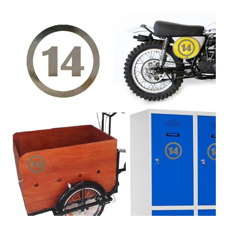 numero 14 versión v1, pegatina de vinilo