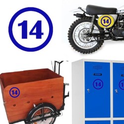 numero 14 versión v1, pegatina de vinilo