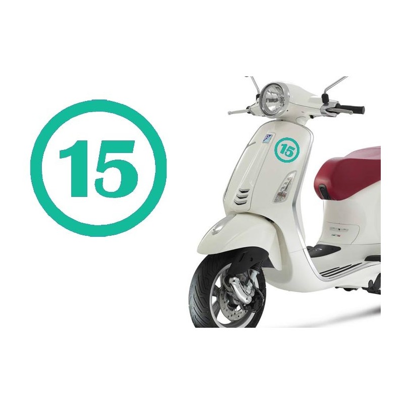numero 15 versión v1, pegatina de vinilo