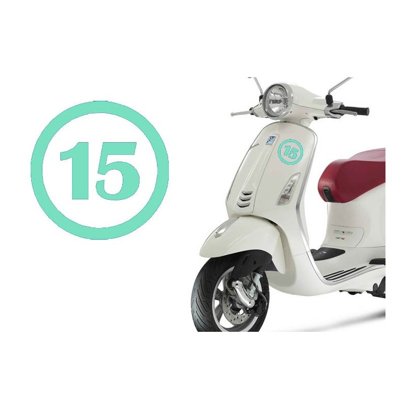 numero 15 versión v1, pegatina de vinilo