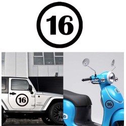 numero 16 versión v1, pegatina de vinilo