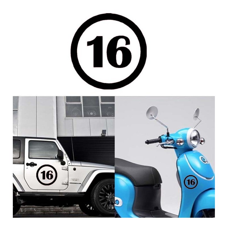 numero 16 versión v1, pegatina de vinilo