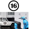 numero 16 versión v1, pegatina de vinilo