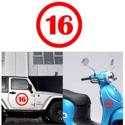 numero 16 versión v1, pegatina de vinilo