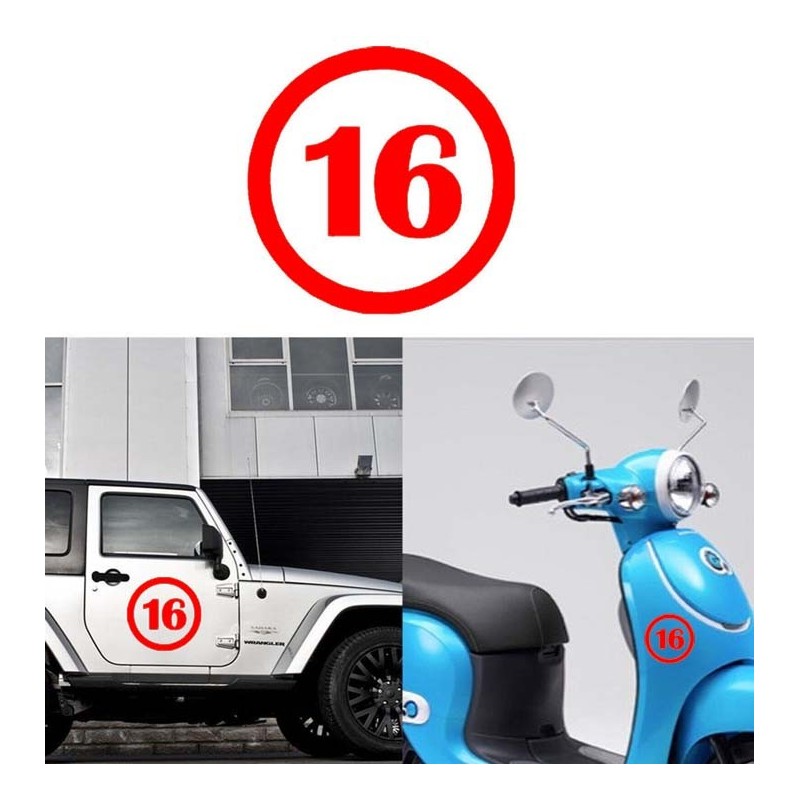 numero 16 versión v1, pegatina de vinilo