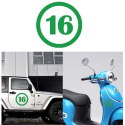 numero 16 versión v1, pegatina de vinilo
