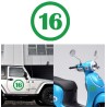numero 16 versión v1, pegatina de vinilo