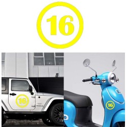 numero 16 versión v1, pegatina de vinilo