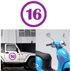 numero 16 versión v1, pegatina de vinilo