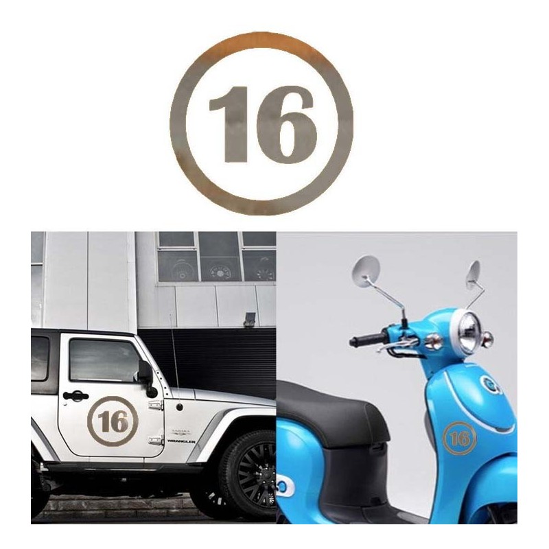 numero 16 versión v1, pegatina de vinilo