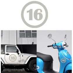 numero 16 versión v1, pegatina de vinilo