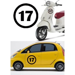 numero 17 versión v1, pegatina de vinilo