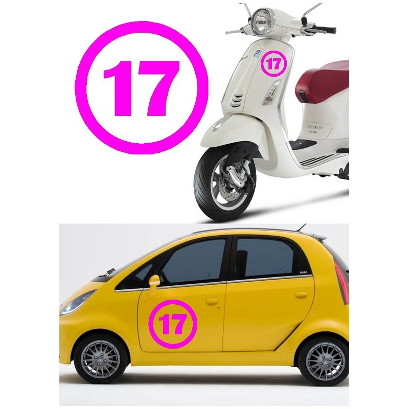 numero 17 versión v1, pegatina de vinilo