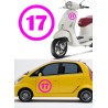 numero 17 versión v1, pegatina de vinilo