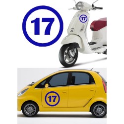 numero 17 versión v1, pegatina de vinilo
