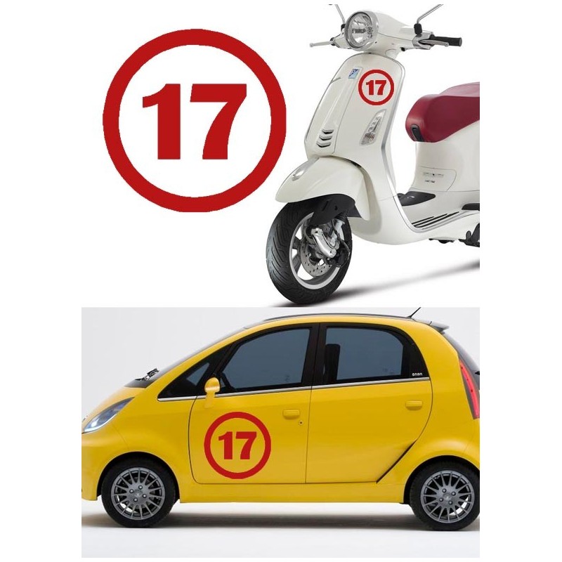numero 17 versión v1, pegatina de vinilo
