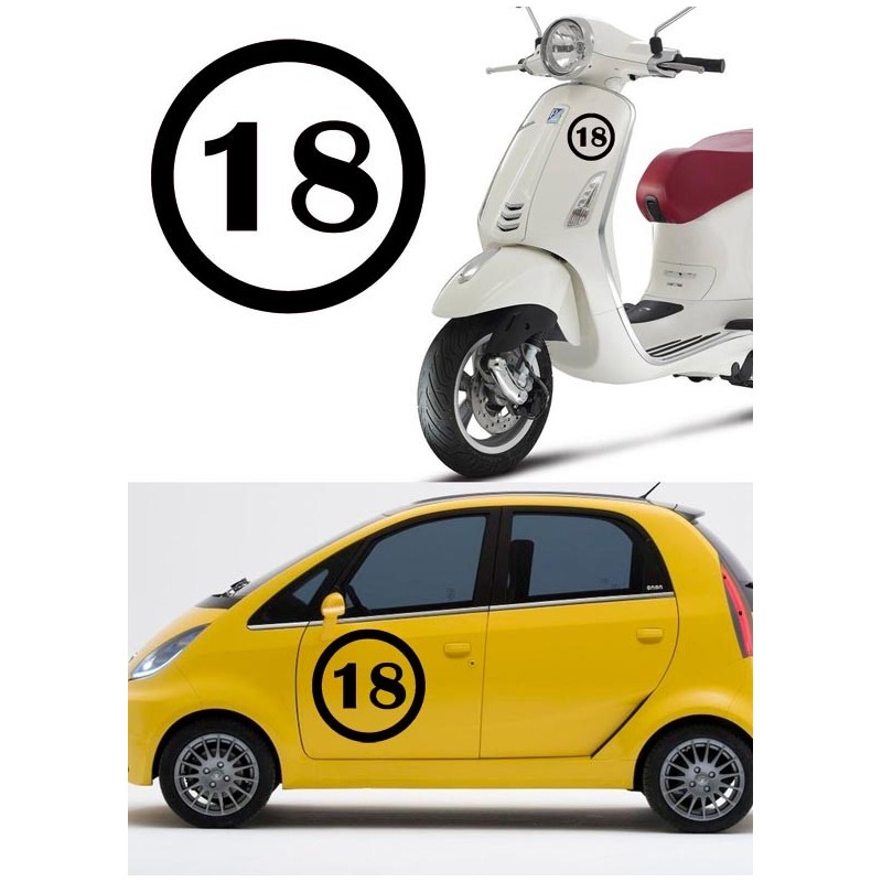 numero 18 versión v1, pegatina de vinilo