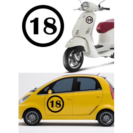 numero 18 versión v1, pegatina de vinilo