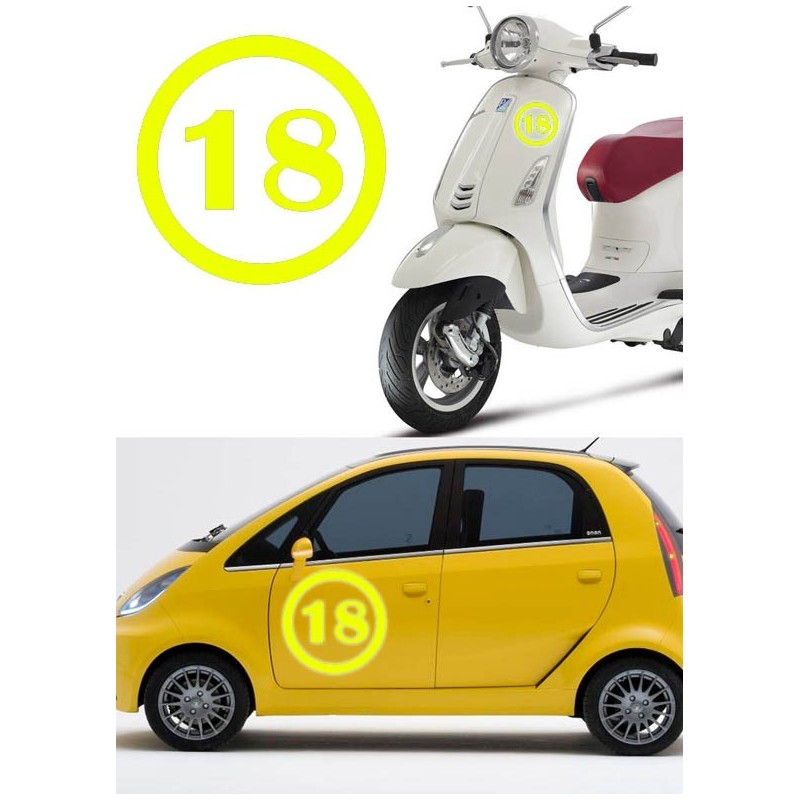 numero 18 versión v1, pegatina de vinilo