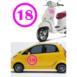 numero 18 versión v1, pegatina de vinilo