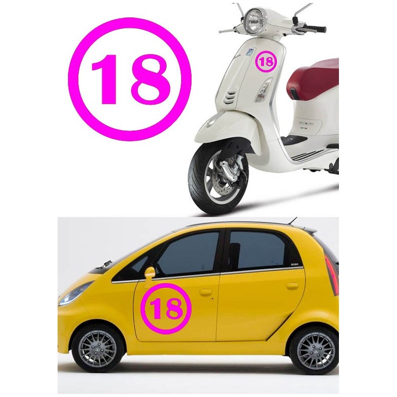 numero 18 versión v1, pegatina de vinilo